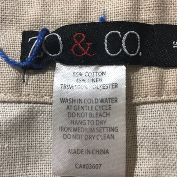 Linen Blend Mini Skirt Khaki Tan Lace New Plus 16 - Picture 5 of 7